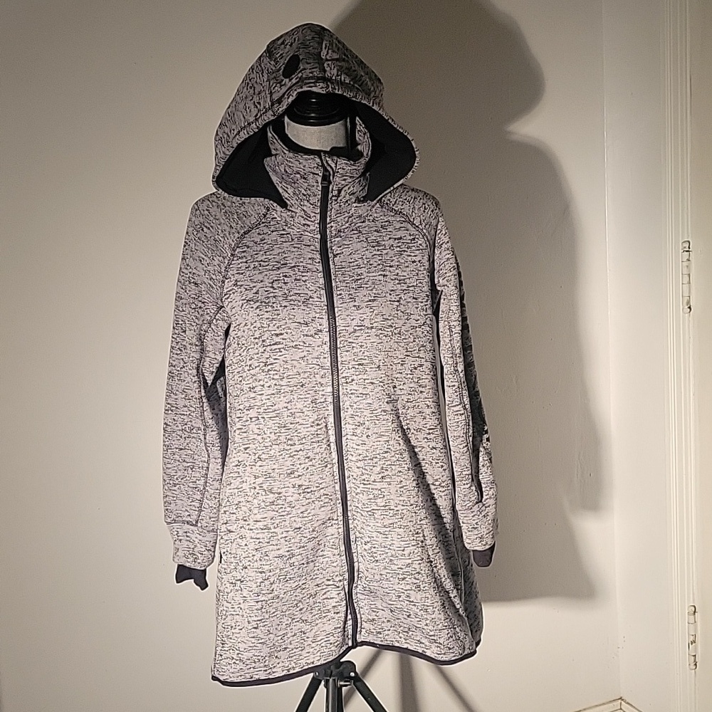 Calvin Klein Performance Gray & Black Detachable Hoodie Jacket, Size: S